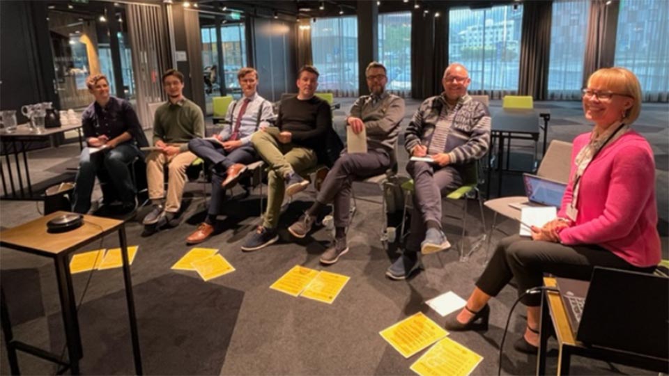 Här pågår en Dialogpaus-diskussion i Norge inför programmet Ny Nordisk Mat.