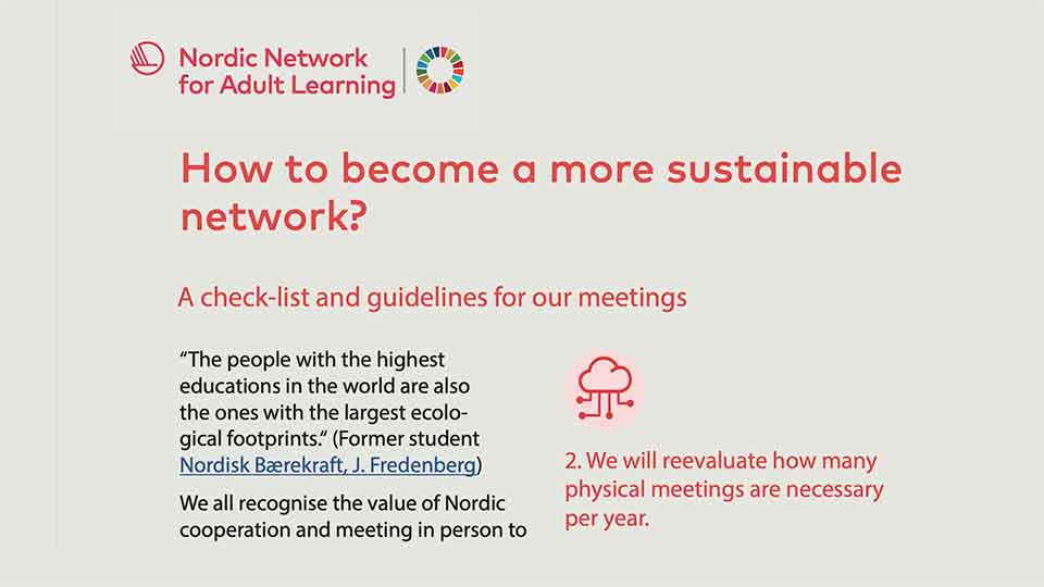 How to become a more sustainable network? How to become a more sustainable network?