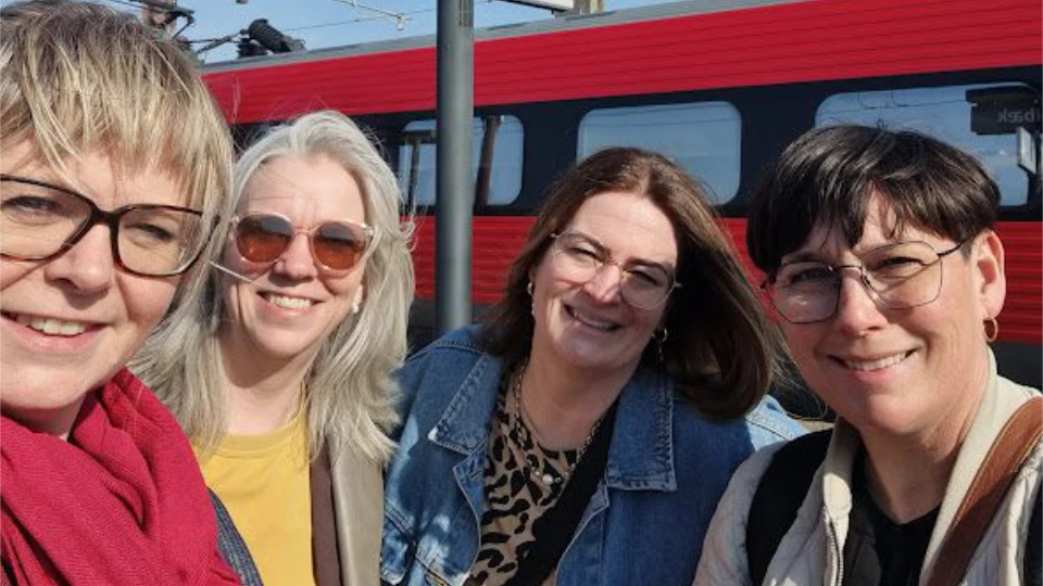 Delegasjonen fra Austurbrú på besøk i Danmark Ásdís Helga, Hrönn Grímsdóttir, Úrsúla Manda Ármannsdóttir og Þorbjörg Ólöf Jónsdóttir (Bobba)